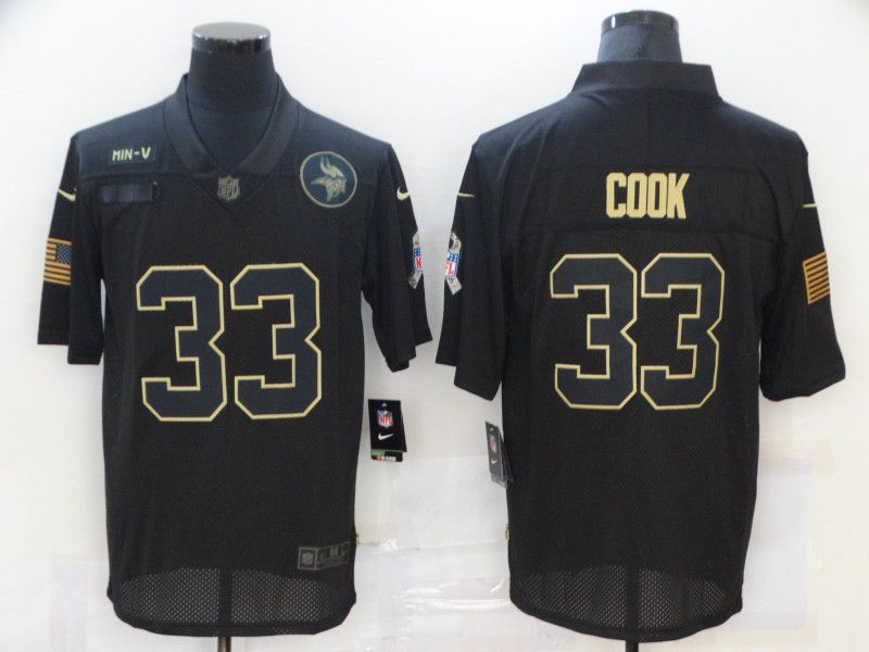 Men Minnesota Vikings #33 Cook Black gold lettering 2020 Nike NFL Jersey->indianapolis colts->NFL Jersey